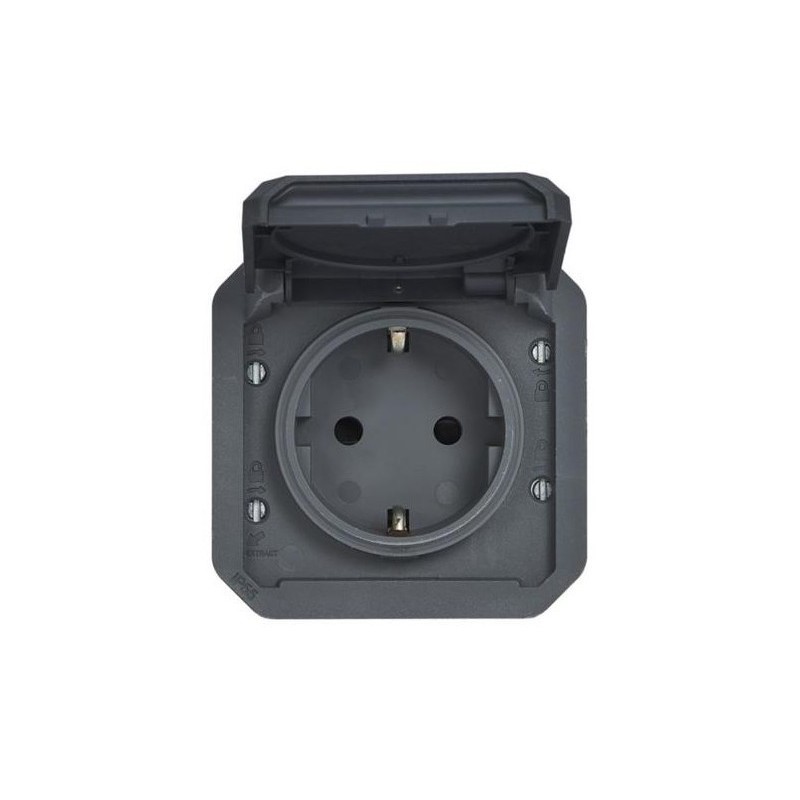 Enchufe Componible 2P+T Antracita Legrand Plexo 069839L