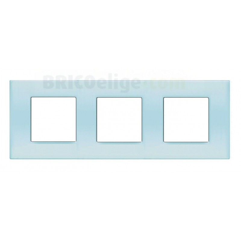 Placa Light Azul Opalino 2+2 módulos N4802/3BP