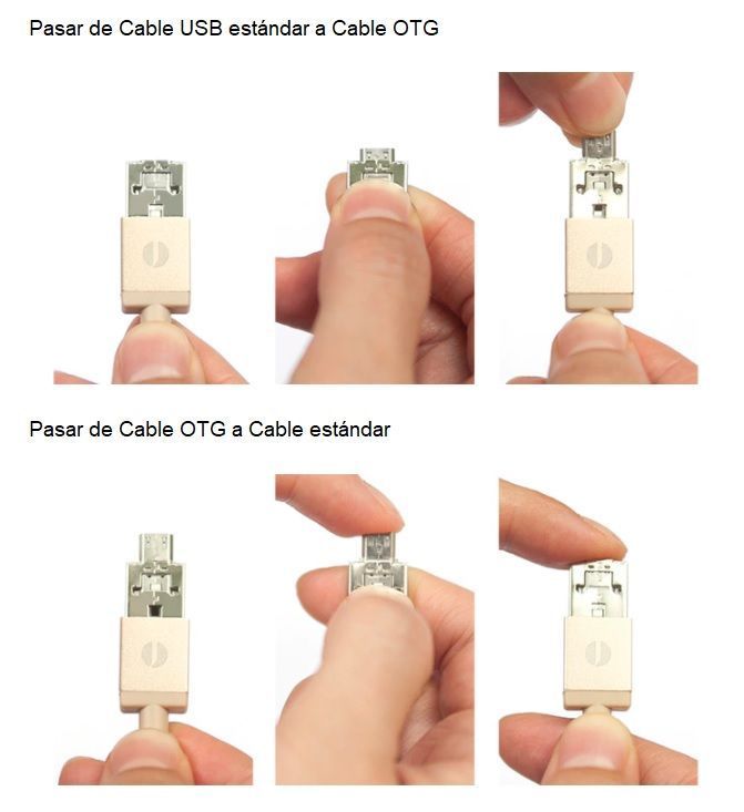 de cable cargador USB a OTG