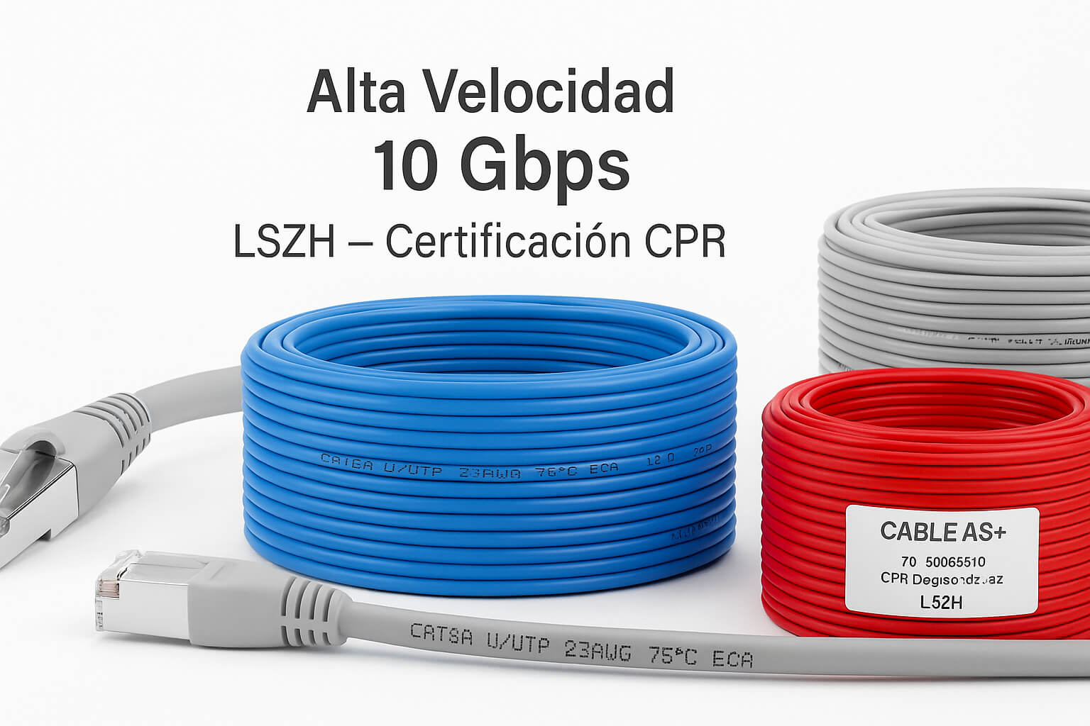 Cables Ethernet Cat6A y AS+ LSZH con certificación CPR para instalaciones de red