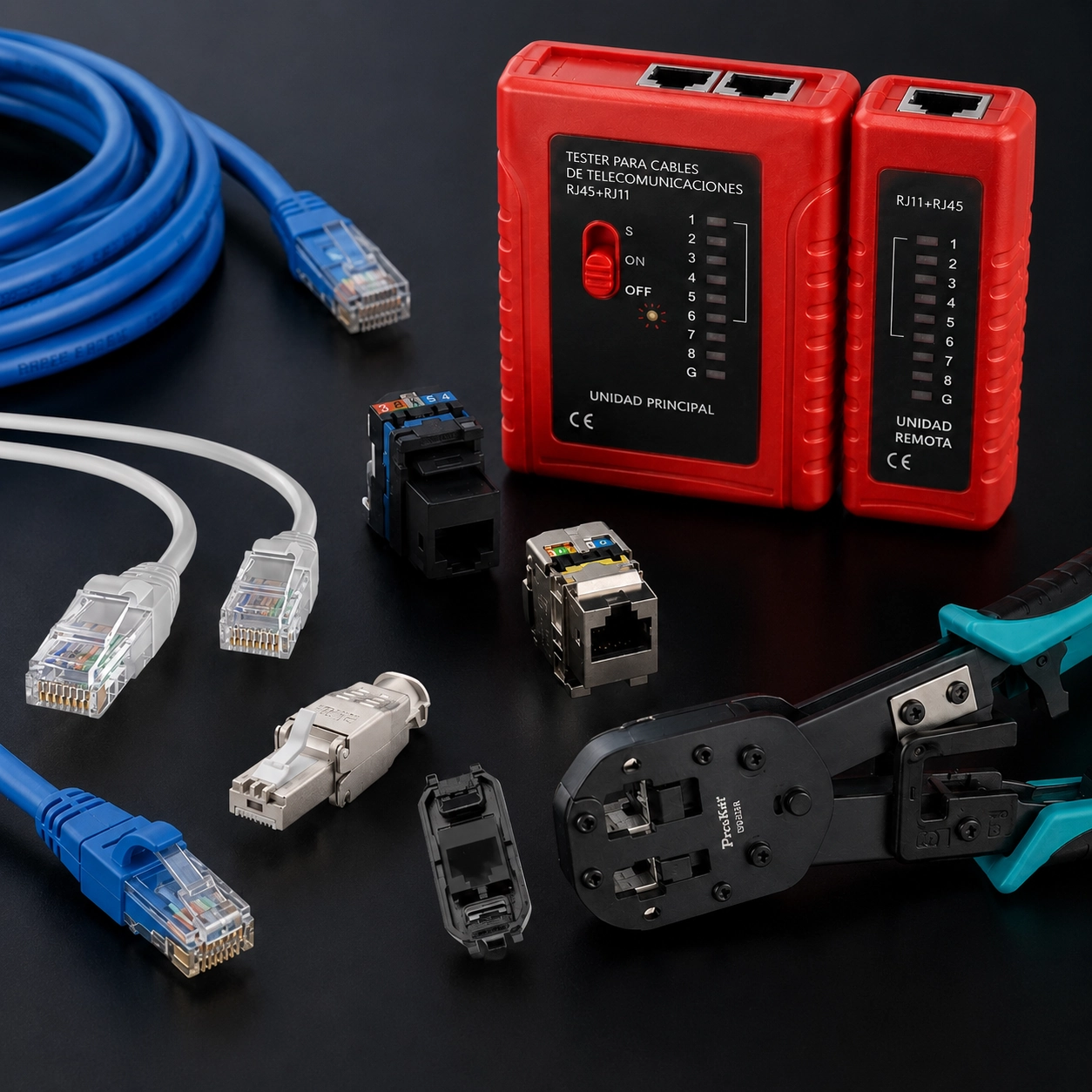 Conectores RJ45y Cable ethernet
