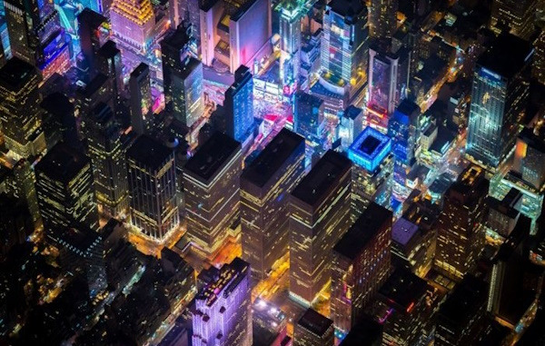 Fotografías nocturnas de Nueva York desde el aire